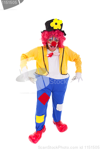 Image of Funny clown holding money