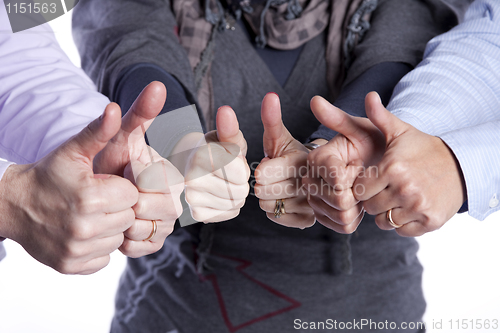 Image of Group of people with thumbs up