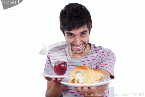 Image of young man food temptation