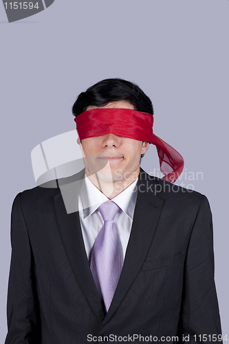 Image of blindfold businessman