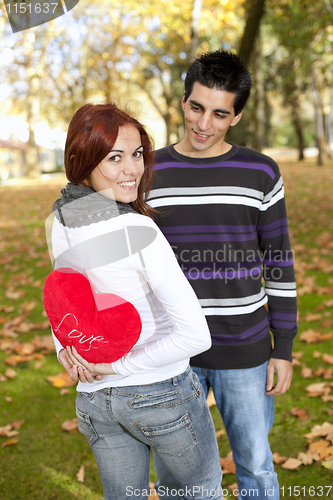 Image of Young couple celebrating Valentine Day