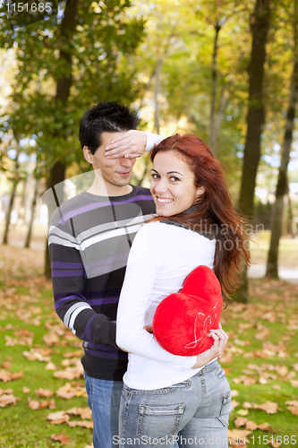 Image of Young couple celebrating Valentine Day