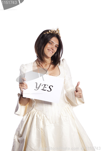 Image of Bride saying YES to marriage