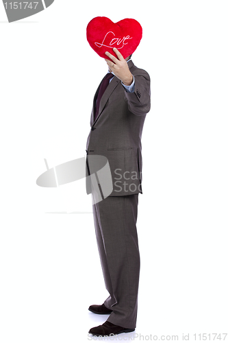Image of Businessman with love heart face