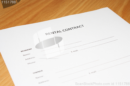 Image of rental contract