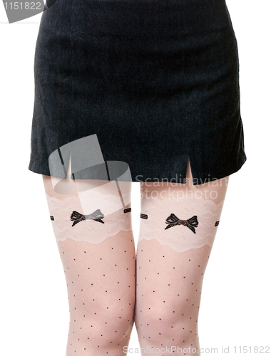 Image of female legs in pantyhose