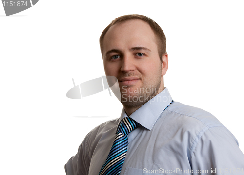 Image of portrait of an unshaven businessman