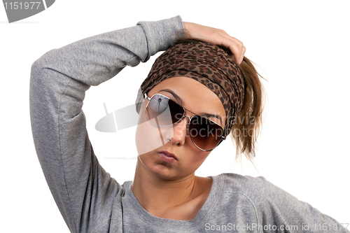 Image of portrait of a girl with glasses