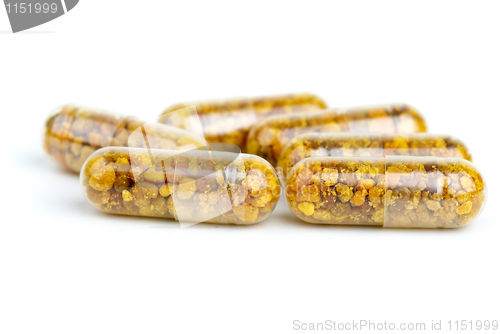 Image of Some homeopathic pills with bee pollen