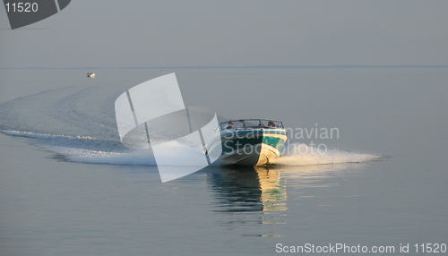 Image of Speedboat in evening light.