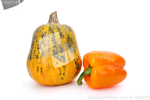 Image of Pumpkin and orange bell pepper