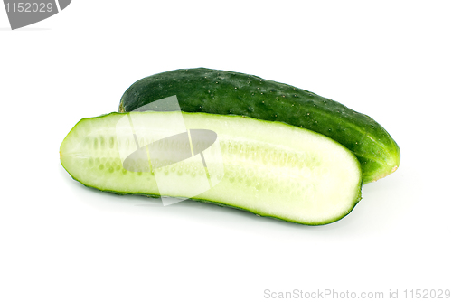 Image of Whole cucumber and half 