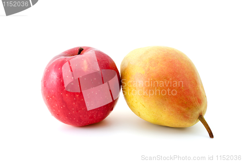 Image of Red apple and yellow pear