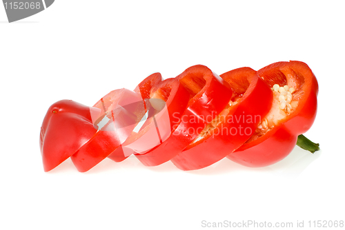 Image of Sliced red sweet pepper