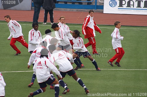 Image of Warming-up before match