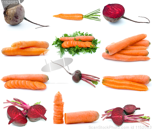Image of Set of different root vegetables