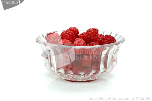 Image of Raspberries in a crystal bowl