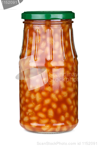 Image of Harricot beans conserved in glass jar