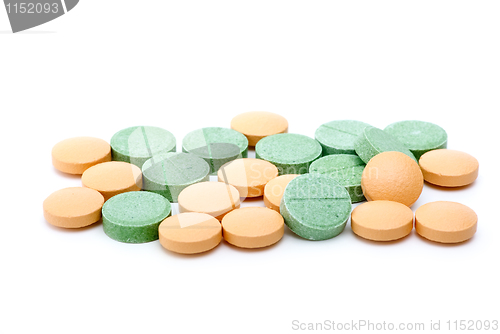 Image of Orange and green tablets