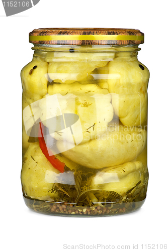 Image of Cymblings conserved in glass jar