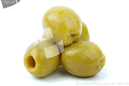 Image of Close-up shot of some pitted olives