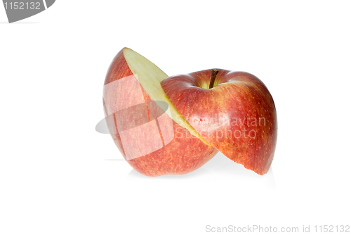 Image of Red apple sliced on half
