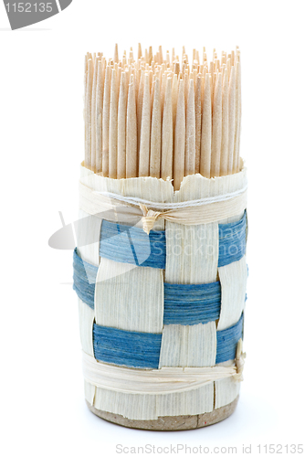 Image of Bundle of wooden toothpicks