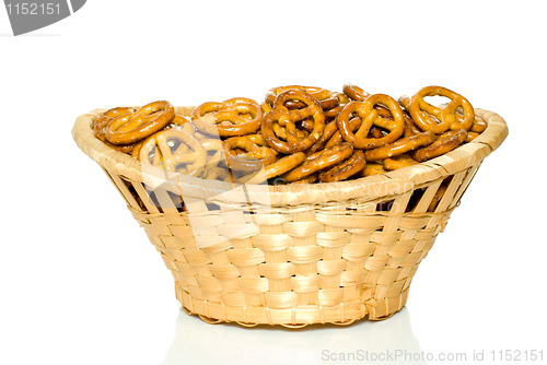 Image of Pretzels in the wicker basket