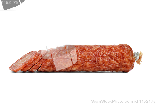 Image of Sliced salami sausage