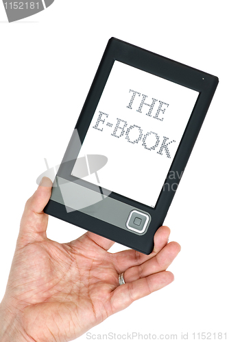 Image of Hand holding E-book gadget