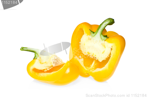 Image of Two pieces of yellow sweet pepper