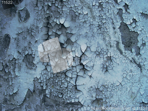 Image of Detail of wall with nice peeling paint.