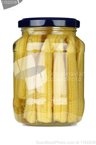 Image of Small corn ears conserved in glass jar