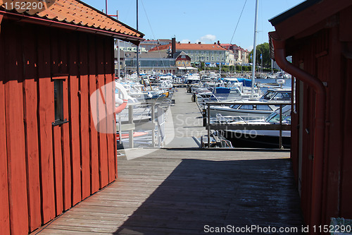 Image of Boats by the marina.