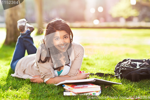 Image of Asian student on campus