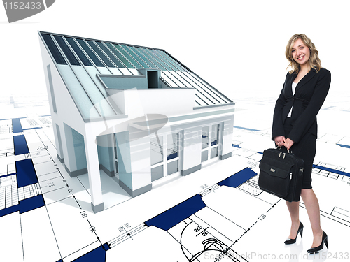 Image of house concept and woman