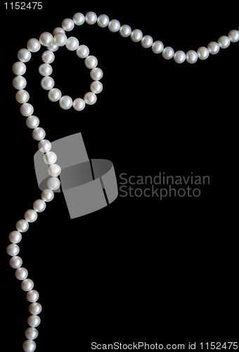 Image of White pearls on the black velvet 