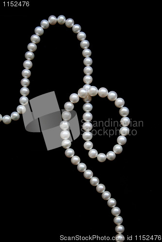 Image of White pearls on the black velvet 