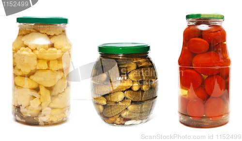 Image of three jars of pickled vegetables