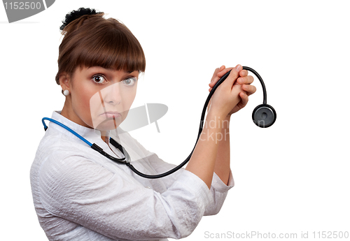 Image of beautiful young woman doctor