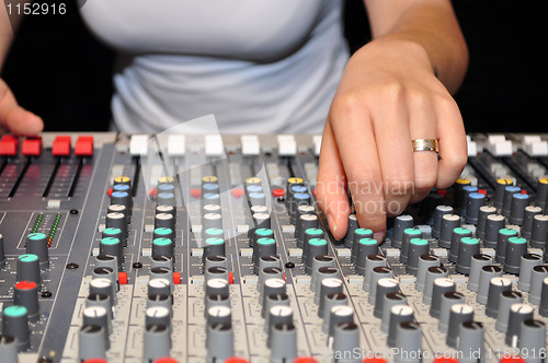 Image of Hand of woman DJ