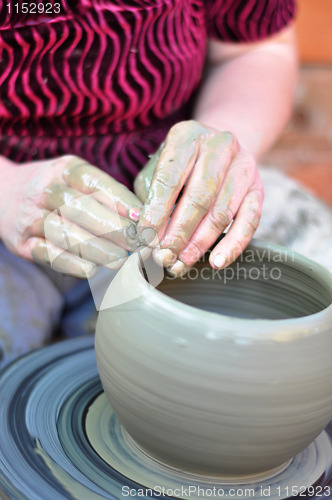 Image of hands of a potter