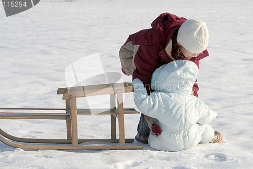 Image of On the sled