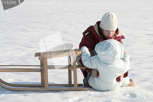 Image of On the sled