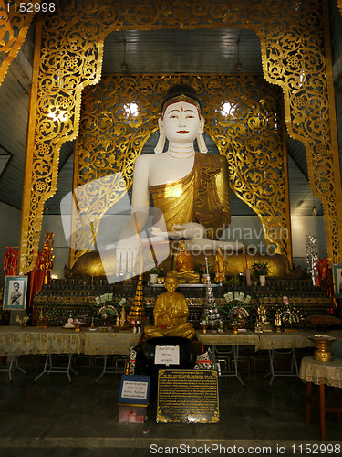 Image of Interior and Buddha image at Wat Jong Kham in Mae Hong Son