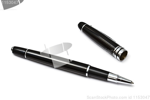 Image of Black Ball Point Pen Isolated On White