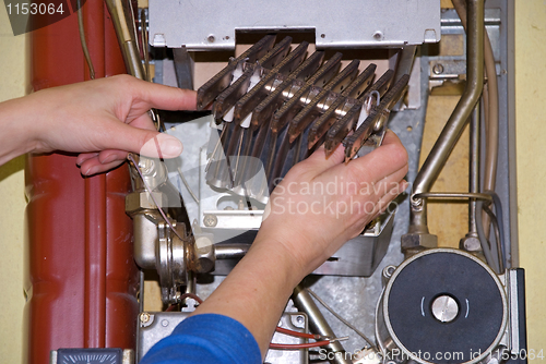 Image of plumber and gas heating