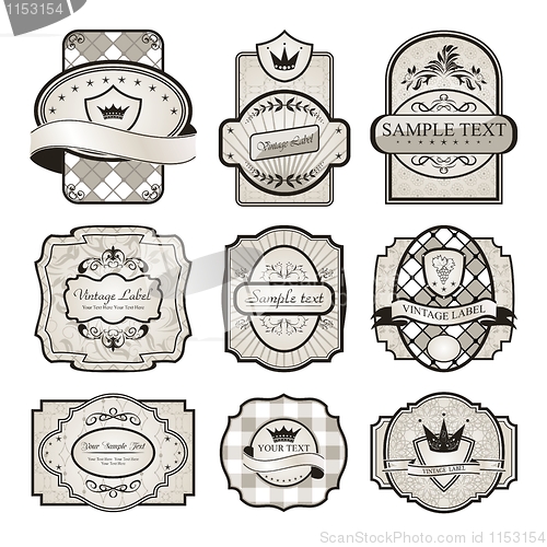 Image of set retro variation vintage labels (6)