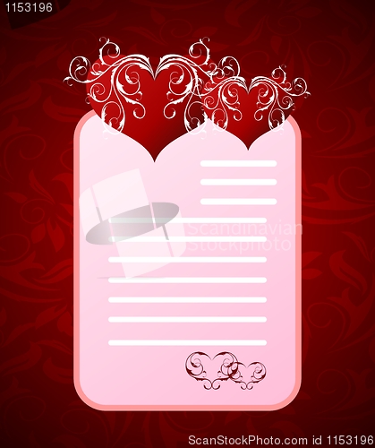 Image of romantic letter for Valentine's day