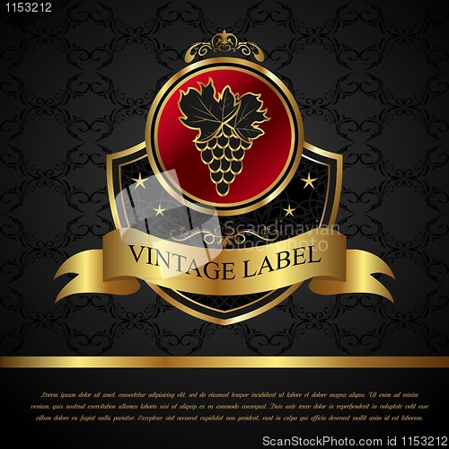 Image of golden label for packing wine